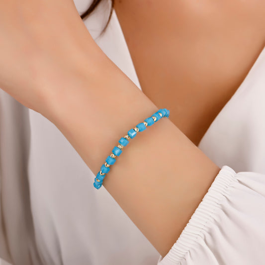 Gökyüzü Mavisi Küp Bileklik