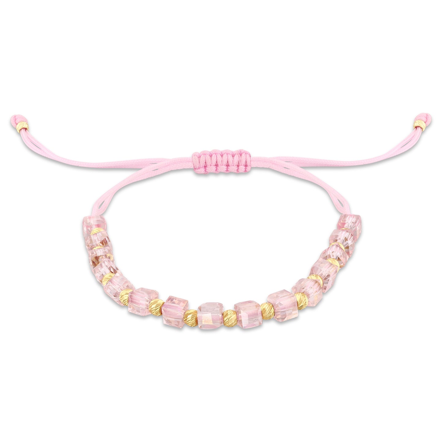 Kristal Pembe Küp Bileklik