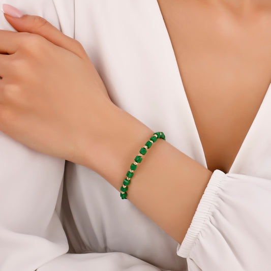 Doğal Yeşil Küp Bileklik