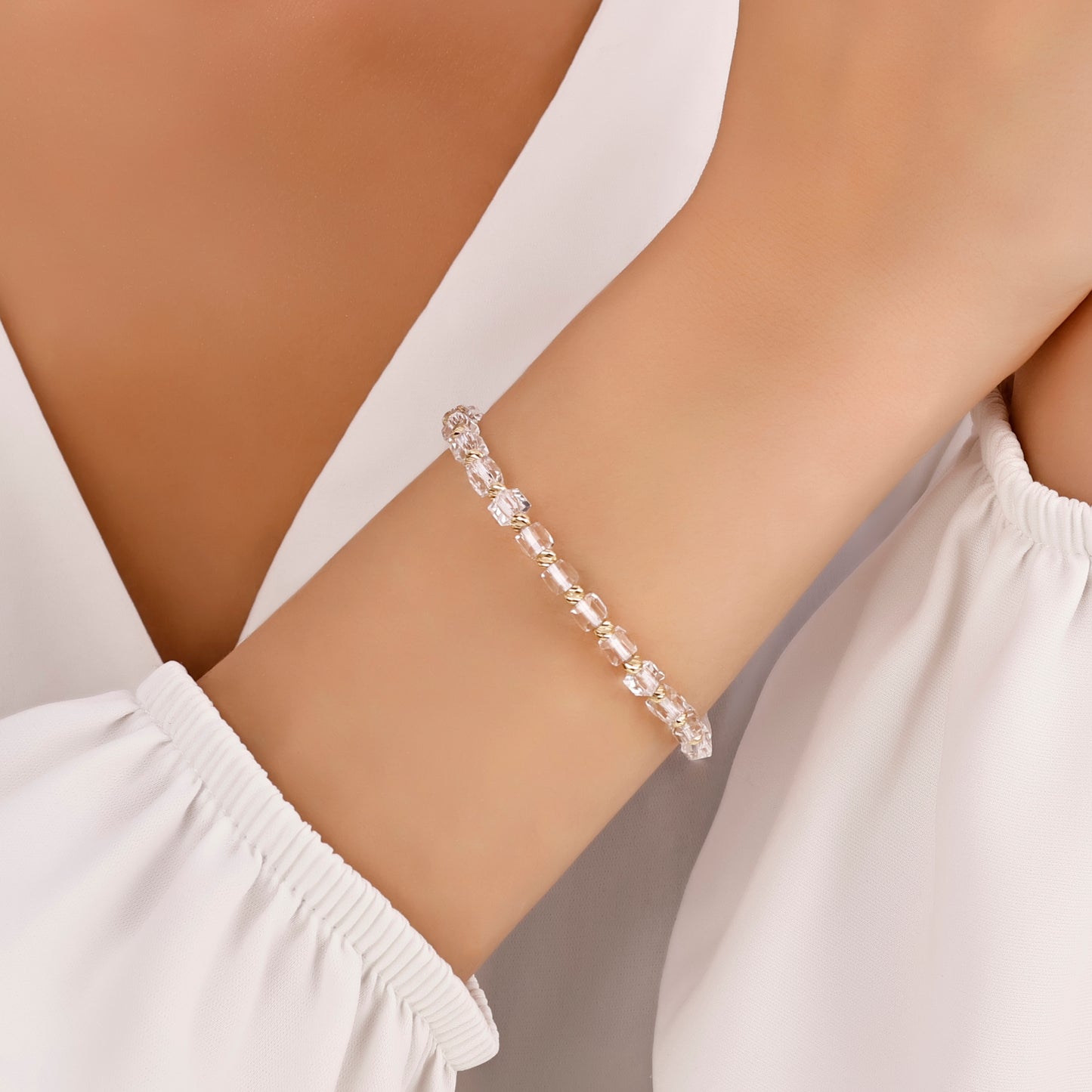 Kristal Şeffaf Küp Bileklik