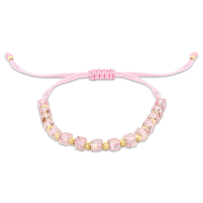 Kristal Pembe Küp Bileklik