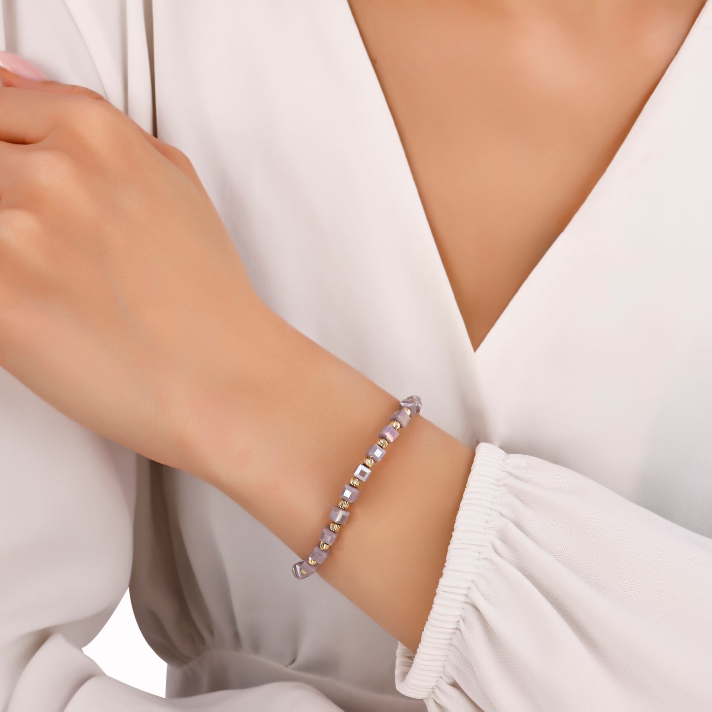 Lavanta Grisi Küp Bileklik