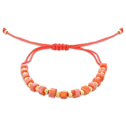 Gün Batımı Mercan Küp Bileklik