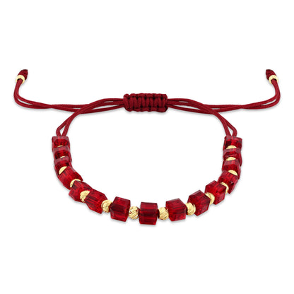 Kristal Kırmızı Küp Bileklik