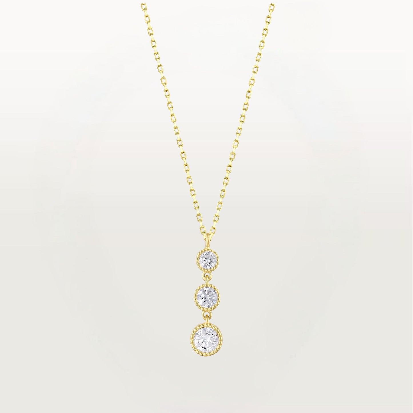 Triple Stone Drop Necklace