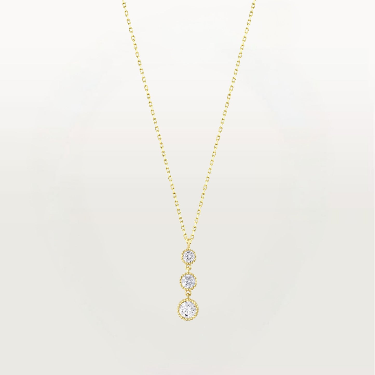 Triple Stone Drop Necklace