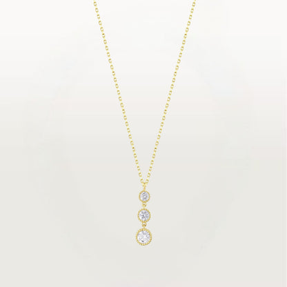 Triple Stone Drop Necklace