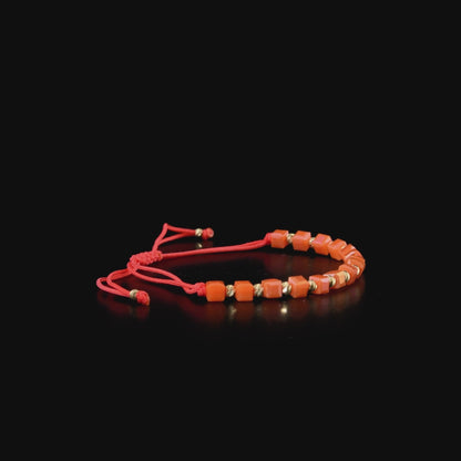 Gün Batımı Mercan Küp Bileklik